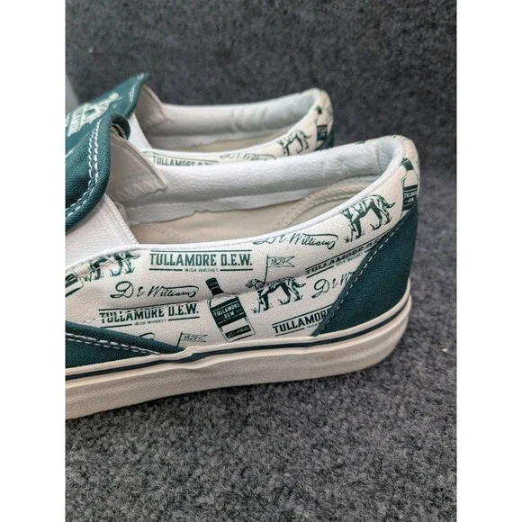 Tullamore Whiskey Slip On Skateboard Shoes Size 10 Green & White Excellent Cond. - Picture 5 of 16